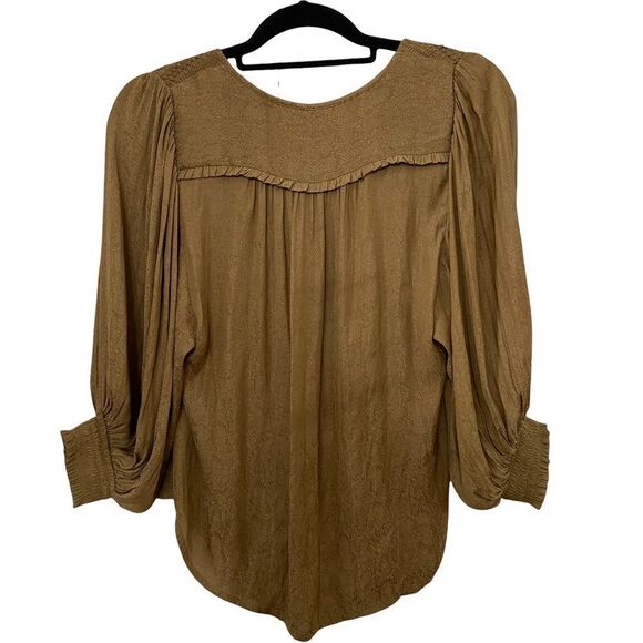 Anthropologie Cacee Jacquard Button Down Snake Print Blouse Size XS - Picture 5 of 11